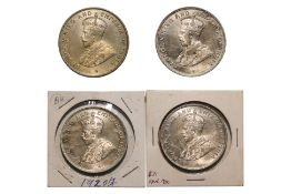 STRAITS SETTLEMENTS GEORGE V 1 DOLLAR 1919; 1920 (4)