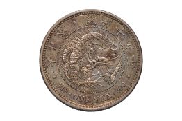 JAPAN - 1 YEN MEIJI YEAR 19 (1886) LARGE TYPE