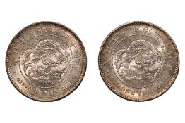 JAPAN - 1 YEN MEIJI YEAR 27 (1894); YEAR 28 (1895) (2)
