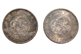 JAPAN - 1 YEN MEIJI YEAR 21 (1888); YEAR 23 (1890) (2)