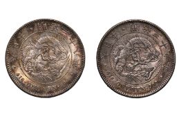 JAPAN - 1 YEN MEIJI YEAR 38 (1905); YEAR 39 (1906) (2)