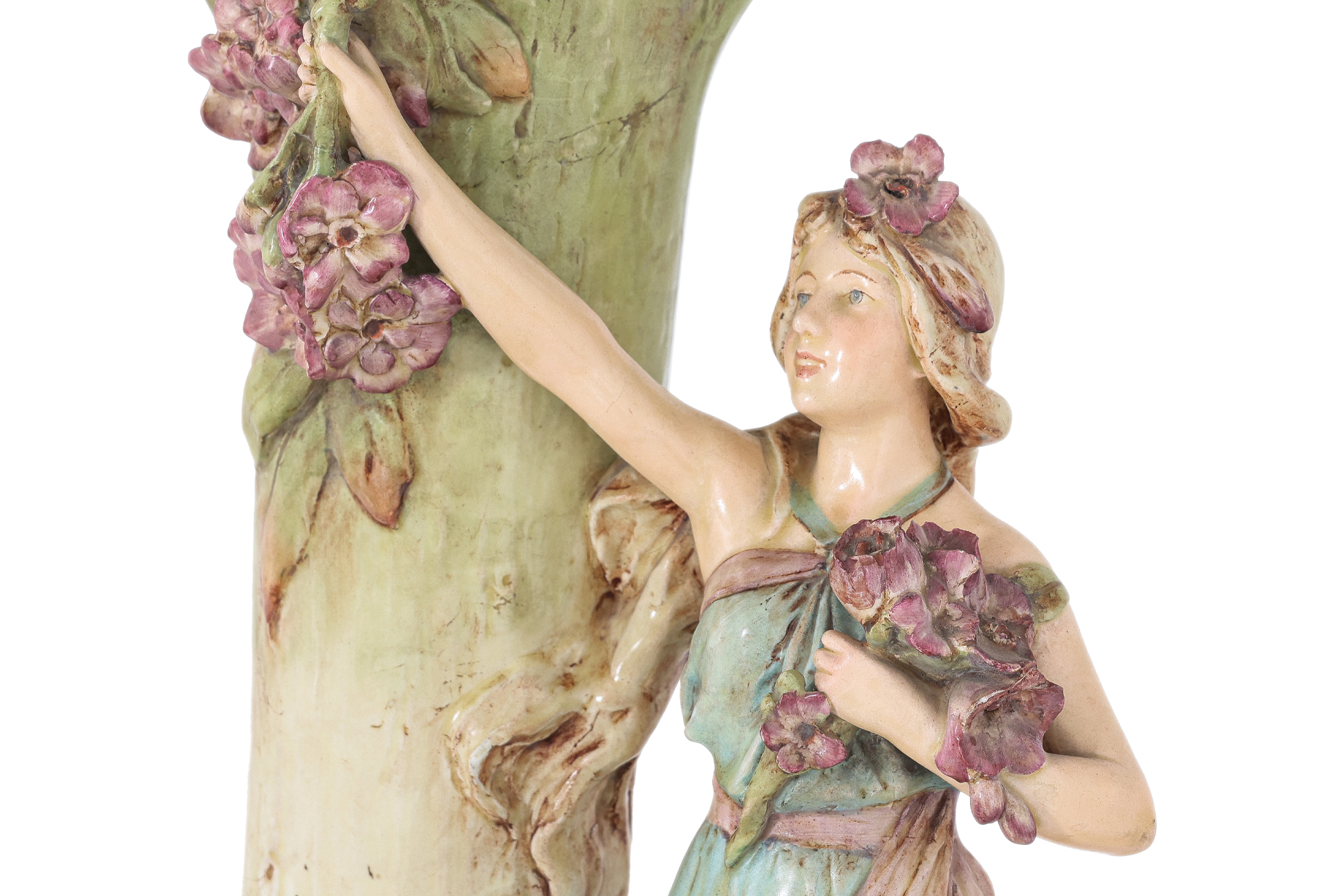 A LARGE ART NOUVEAU FIGURAL PORCELAIN VASE - Image 2 of 4