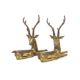 A PAIR OF LARGE BRASS STAG FIGURES - Image 1 of 3