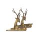 A PAIR OF LARGE BRASS STAG FIGURES - Image 3 of 3