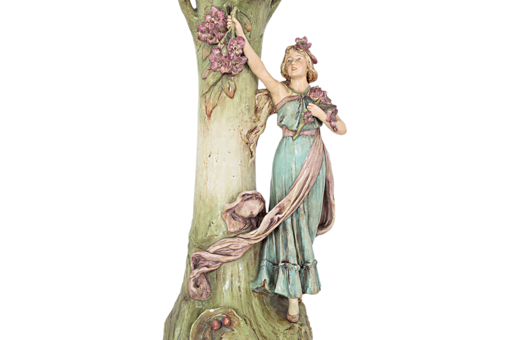A LARGE ART NOUVEAU FIGURAL PORCELAIN VASE - Image 3 of 4