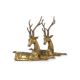 A PAIR OF LARGE BRASS STAG FIGURES - Image 2 of 3