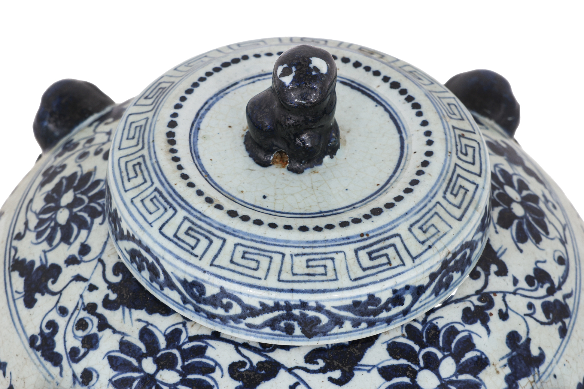A LARGE BLUE AND WHITE JAR AND COVER - Image 2 of 4