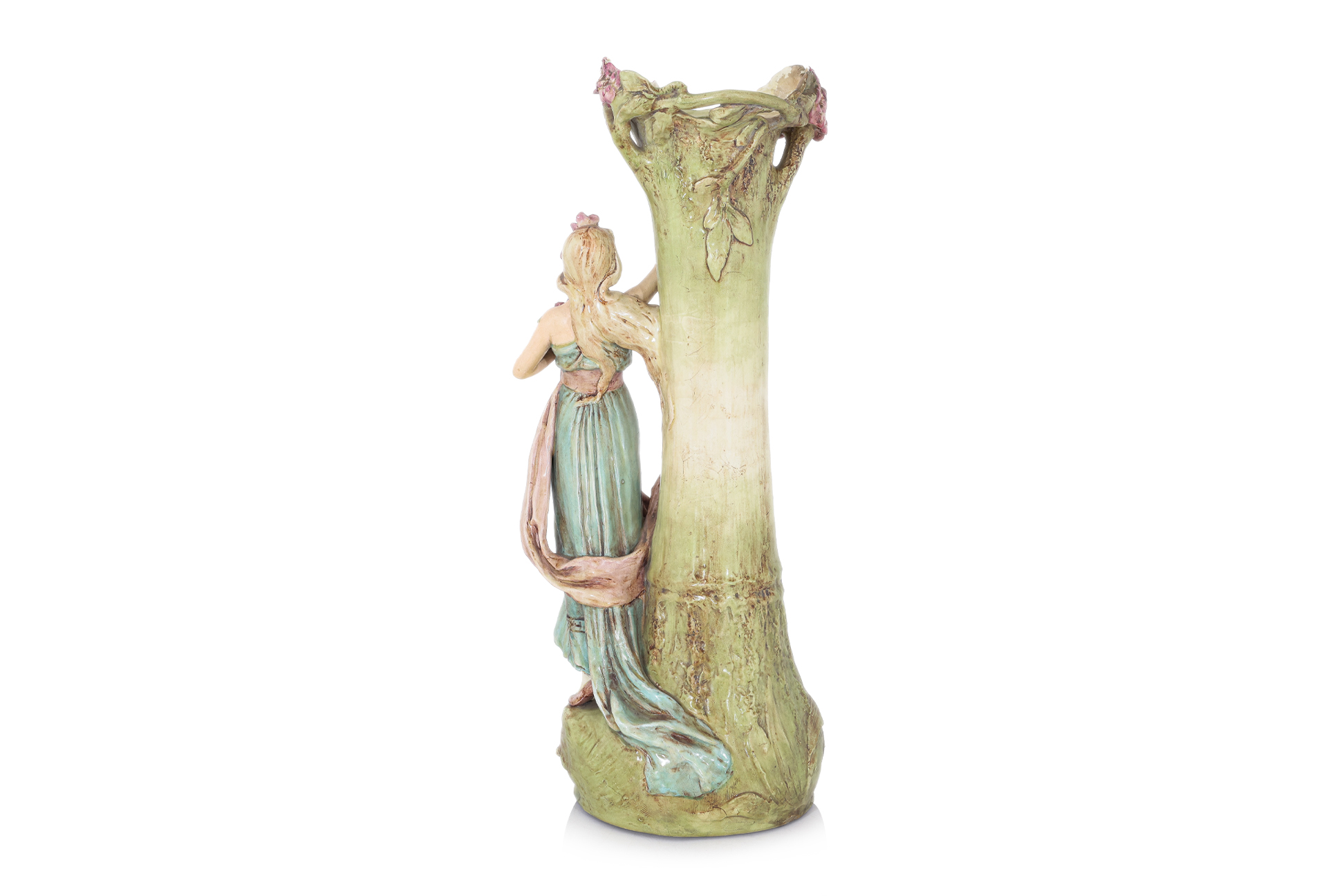 A LARGE ART NOUVEAU FIGURAL PORCELAIN VASE - Image 4 of 4