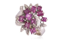 A SYNTHETIC RUBY RING