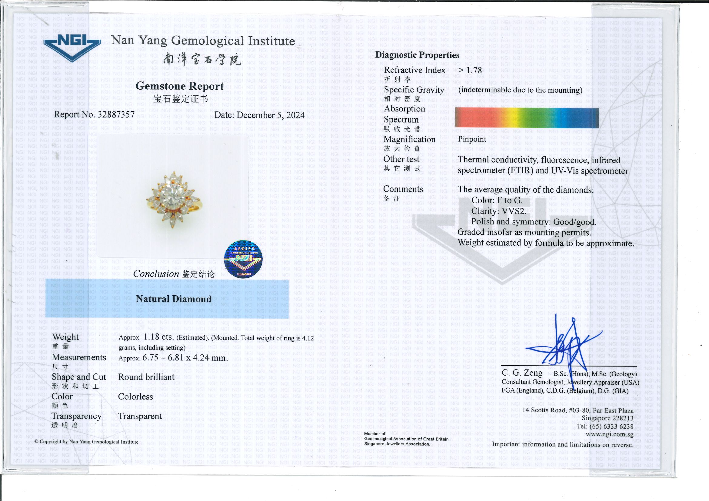 A DIAMOND CLUSTER RING - Image 4 of 4