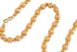 A HIGH KARAT GOLD BEADS NECKLACE