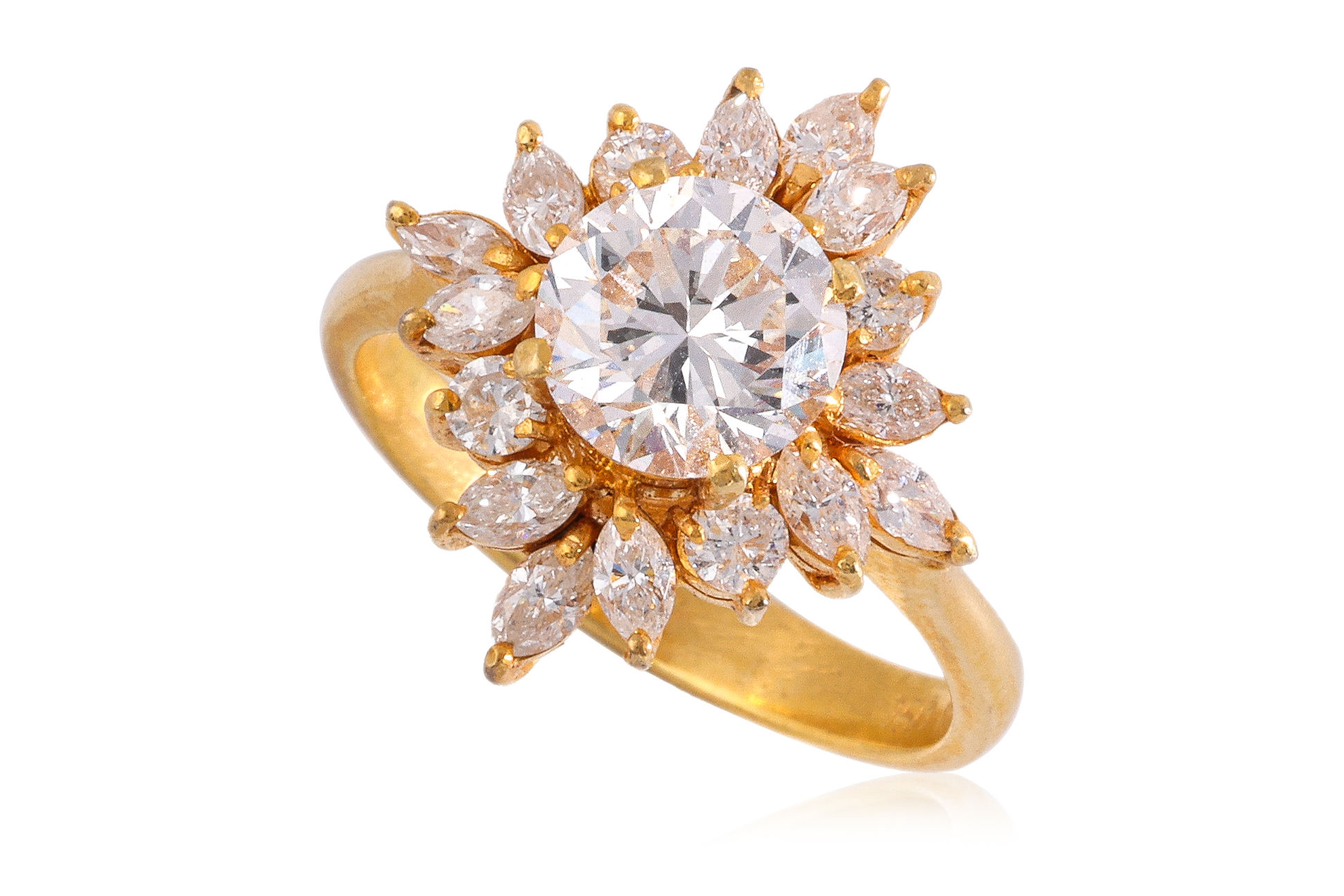 A DIAMOND CLUSTER RING