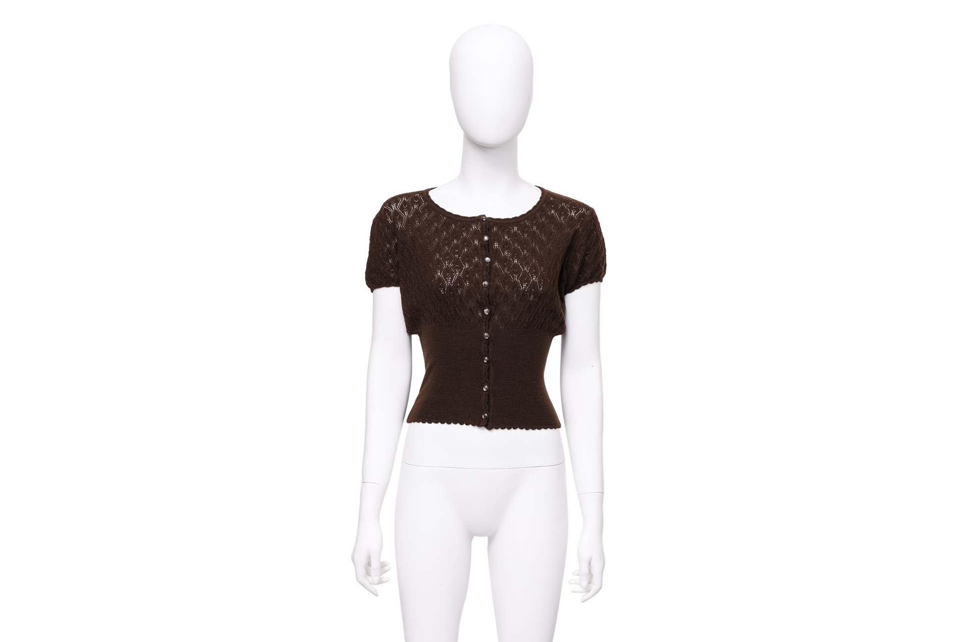 A CHRISTIAN DIOR BROWN KNIT TOP BY JOHN GALLIANO