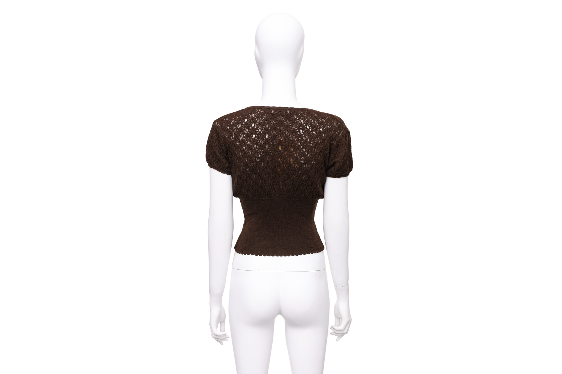 A CHRISTIAN DIOR BROWN KNIT TOP BY JOHN GALLIANO - Image 2 of 3
