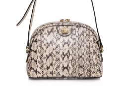 A GUCCI OPHIDIA SNAKESKIN SHOULDER BAG