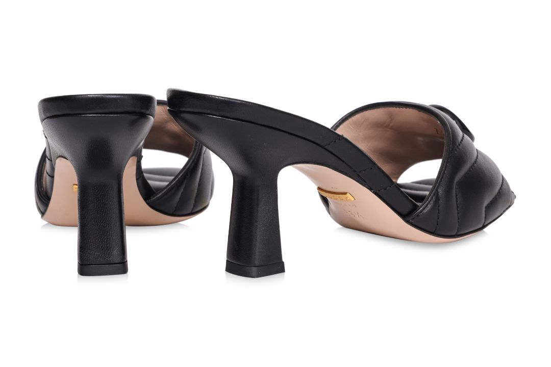 A PAIR OF GUCCI MARMONT BLACK MULES - Image 3 of 5