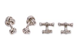 TWO PAIRS OF TIFFANY & CO. SILVER CUFFLINKS