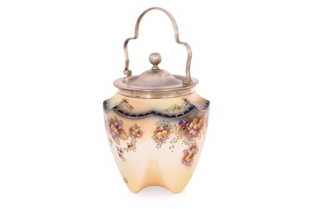 AN EDWARDIAN CARLTON WARE BISCUIT BARREL - Image 2 of 3