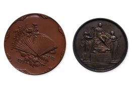 AN 1803 BRITISH SHAKESPEARE SILVER MEDAL, AND 1900 JAPANESE ROYAL WEDDING BRONZE MEDAL