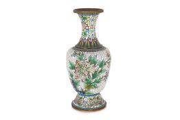 A CLOISONNE ENAMEL BALUSTER VASE