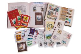 A GROUP OF CHINA STAMP PACKS, STOCK BOOK, 1993 PRESENTATION ALBUM