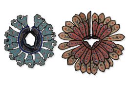 TWO CHINESE EMBROIDERED SILK COLLARS (3)