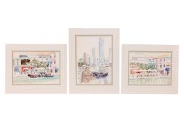 JEFFY SALT (BRITISH, CONTEMPORARY) - SINGAPORE CITY AND TWO OTHERS