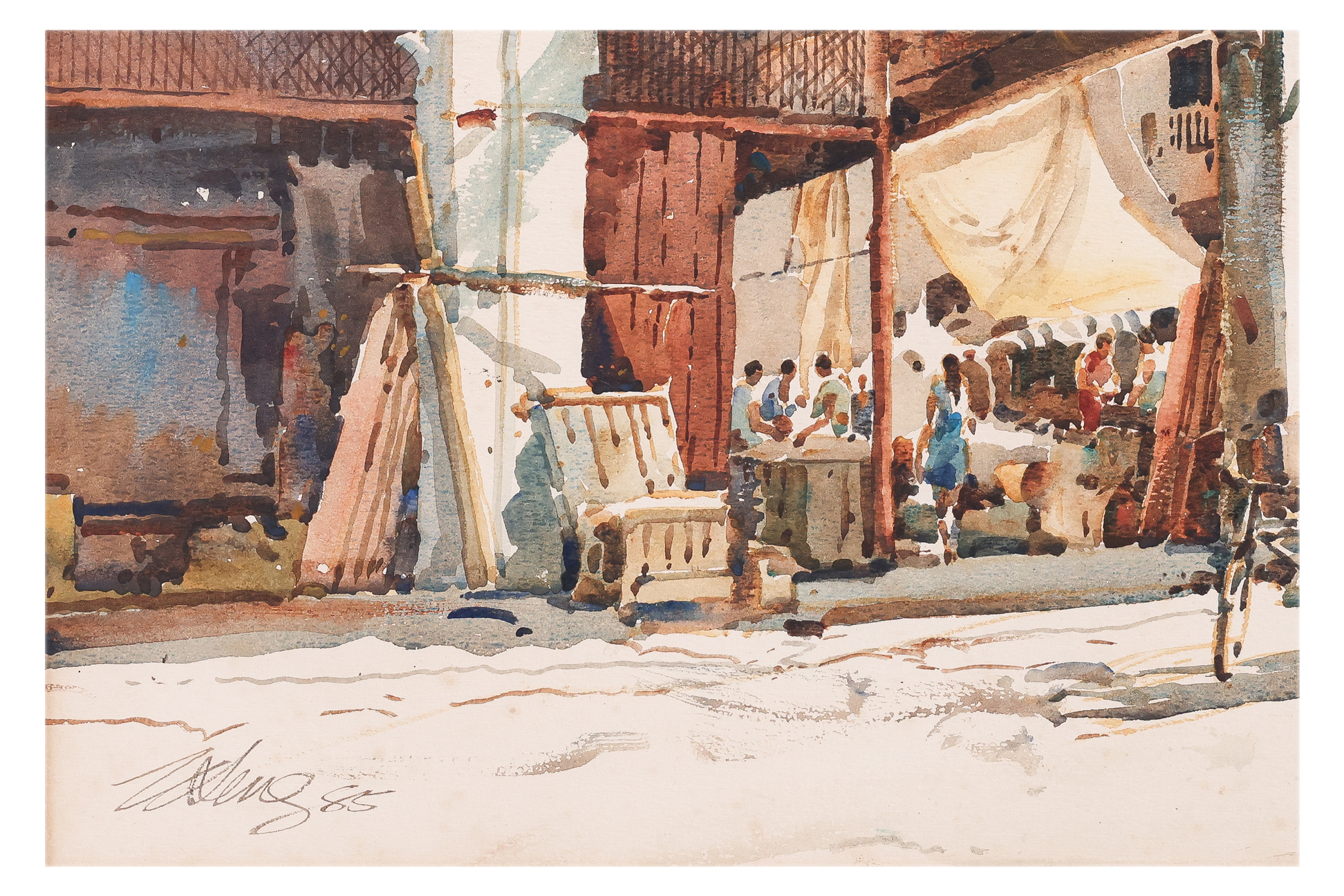 ONG KIM SENG (SINGAPORE, B.1945) - STREET SCENE, CHINATOWN - Image 3 of 3