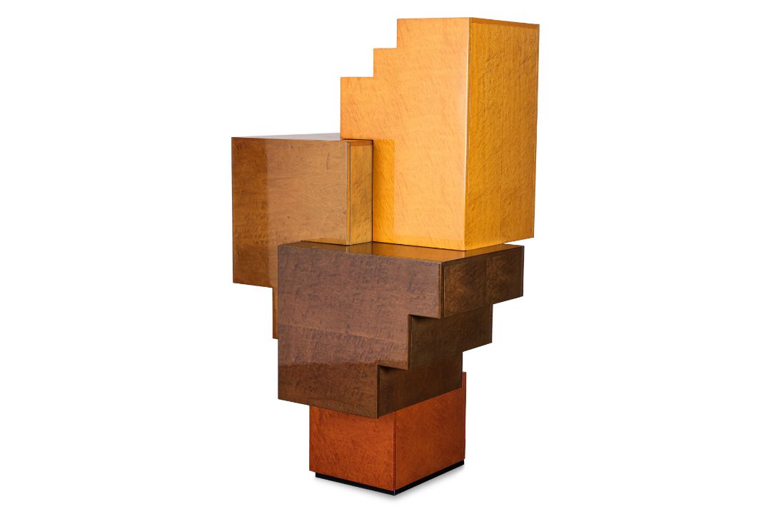 A GIORGIO SAPORITI STYLE CUBIST BAR CABINET - Image 1 of 5