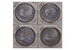 JAPAN - 1 YEN MEIJI YEAR 26 (1893); YEAR 27 (1894); YEAR 28 (1895); YEAR 29 (1896)