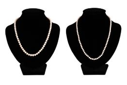 TWO CULTURED PEARL NECKLACES