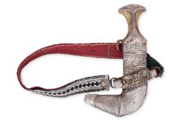 AN OMANI SILVER KHANJAR DAGGER