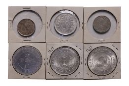 CHINA - ASSORTED SILVER COINS (6)