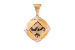 A SMOKEY QUARTZ 'PYRAMID' PENDANT BY BVLGARI