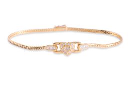 A 'HEART' DIAMOND BRACELET