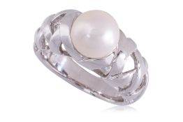 AN AKOYA CULTURED PEARL RING