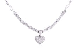 A HIGH KARAT GOLD DIAMOND NECKLACE