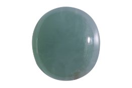 A LARGE UNMOUNTED CAT'S EYE AQUAMARINE