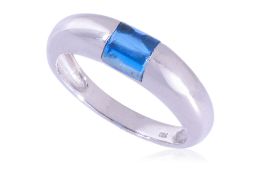 A BLUE STONE SET RING