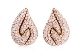 A PAIR OF DIAMOND EARRINGS BY BULGARI