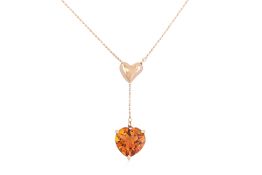 A CITRINE 'HEART' NECKLACE