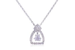 A SHIELD CUT DIAMOND NECKLACE