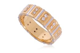 A TWO TONE DIAMOND RING