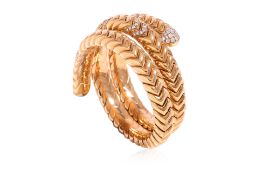 A DIAMOND 'SPIGA' SPRUNG BRACELET BY BVLGARI
