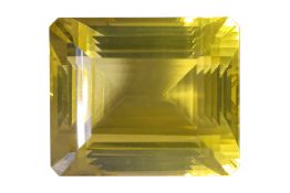 A VERY LARGE UNMOUNTED LEMON QUARTZ