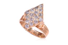 A DIAMOND 'NAVETTE' RING