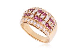 A RUBY AND DIAMOND RING