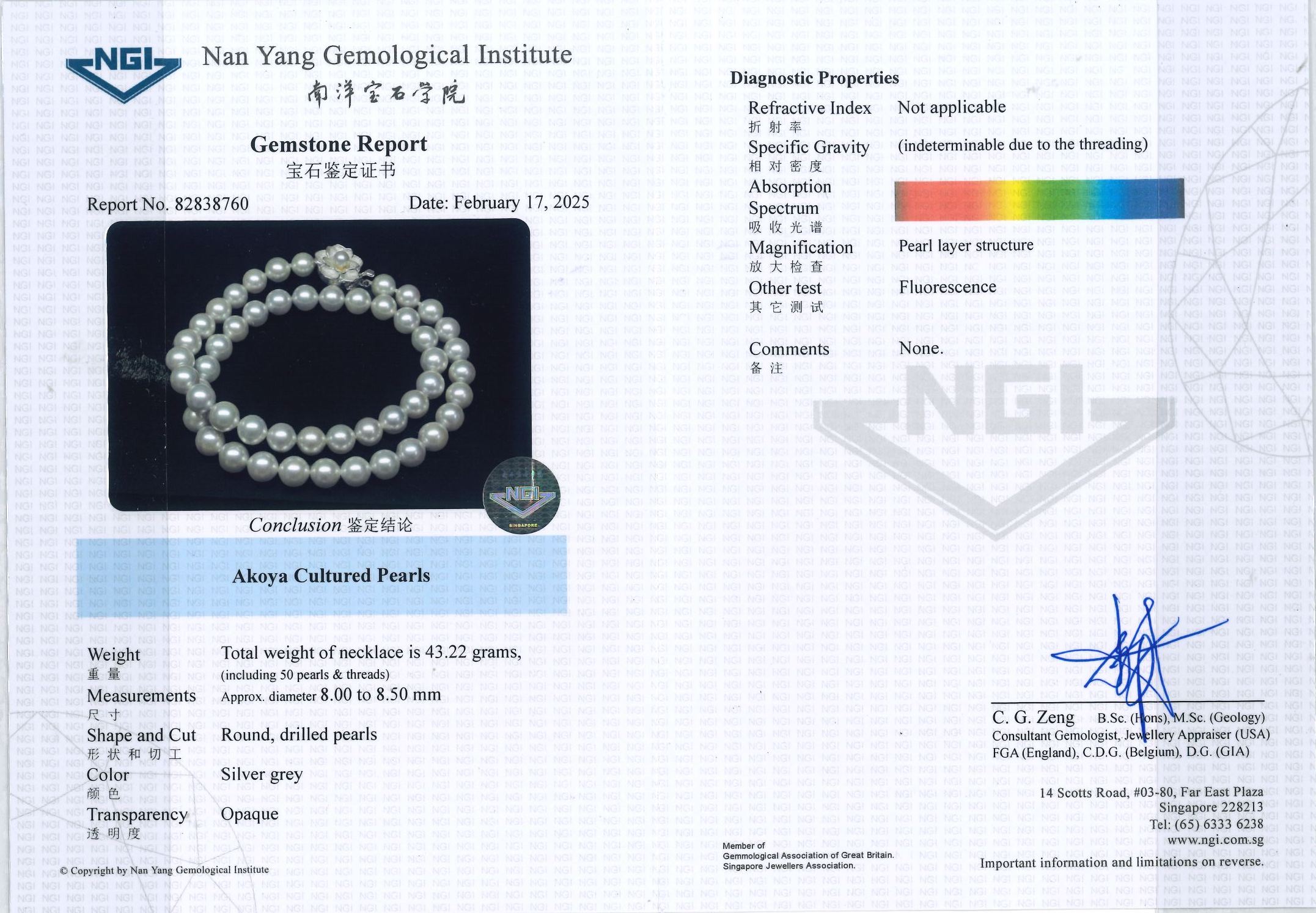 AN AKOYA CULTURED PEARL NECKLACE - Image 4 of 4