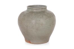 A CELADON GLAZED JAR