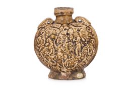 A BROWN-GLAZED STONEWARE PILGRIM'S FLASK, BIAN HU